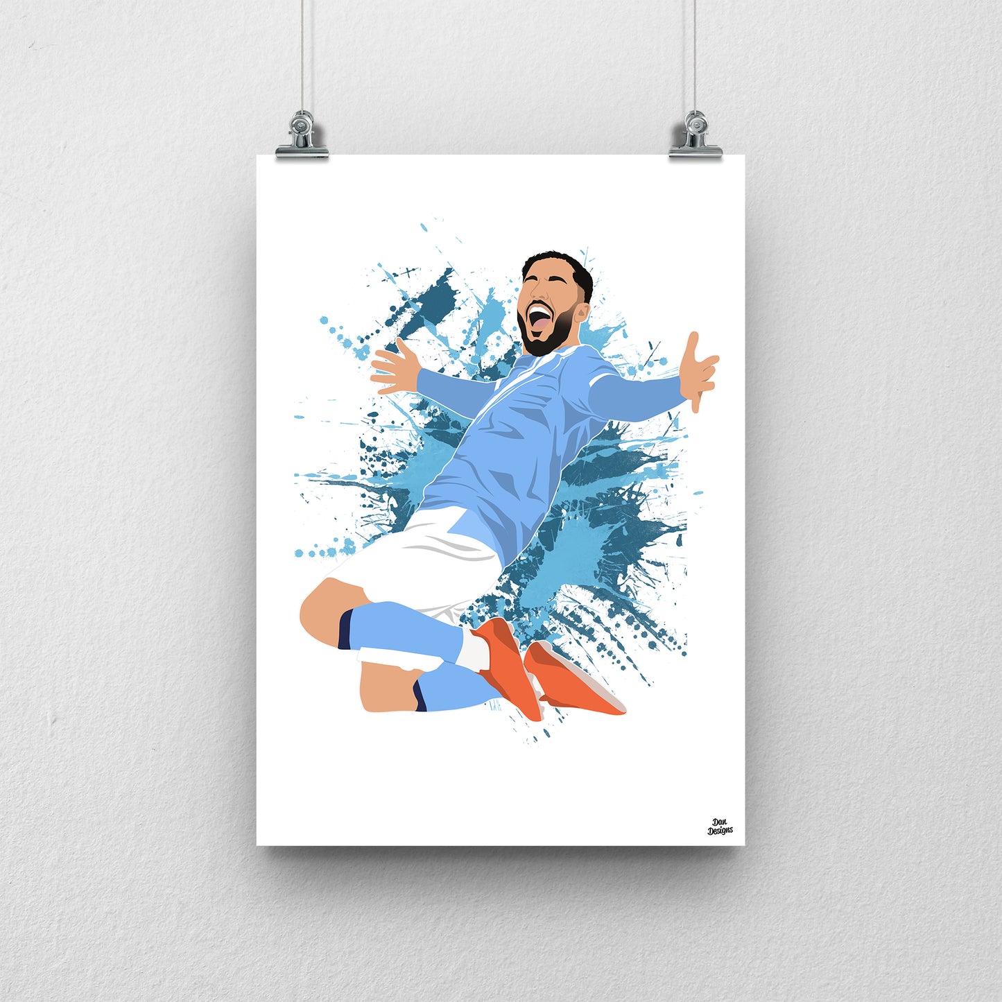 Rayan Cherki Print | Man City Football Poster