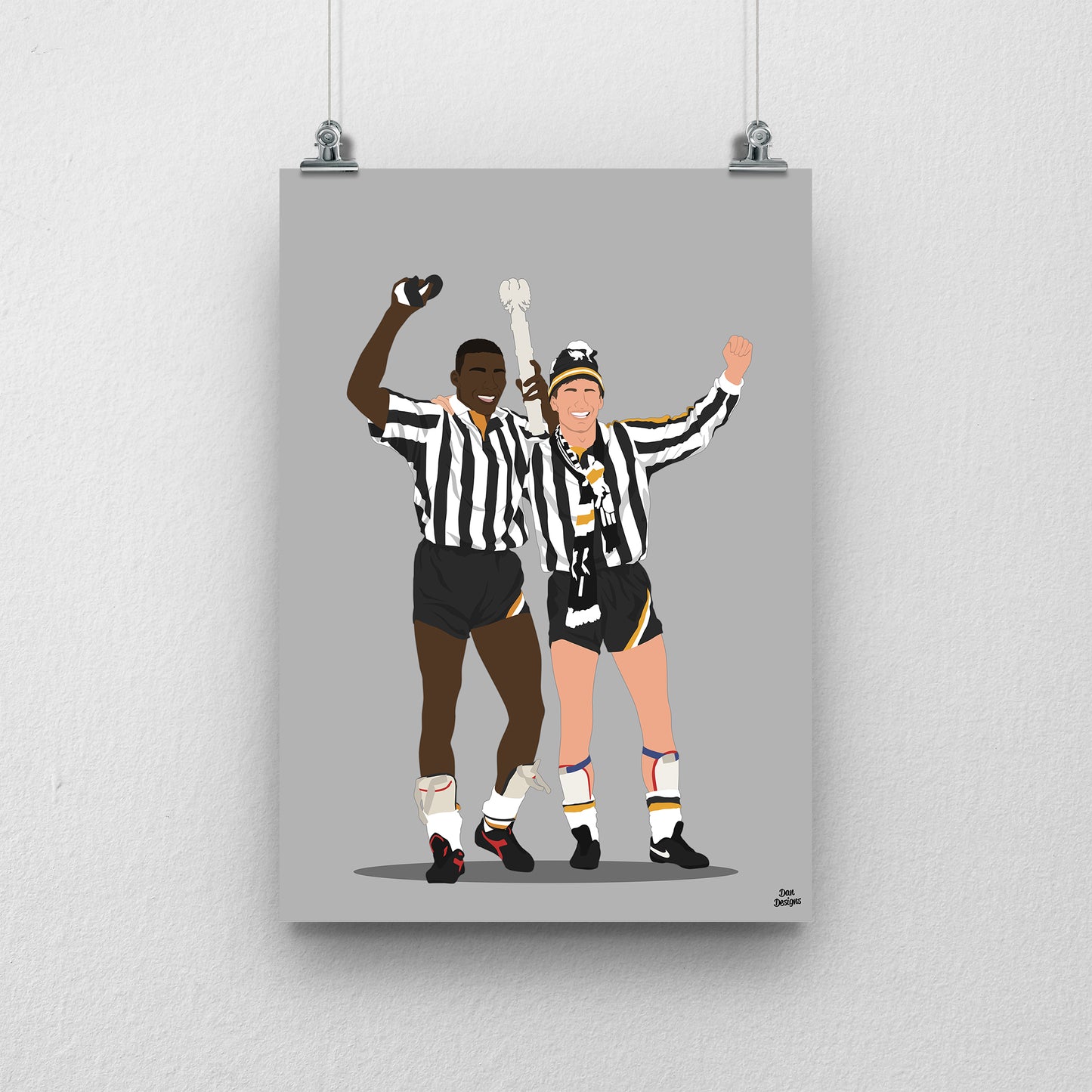 Dave Regis and Tommy Johnson Notts County Wembley Print – Football Artwork