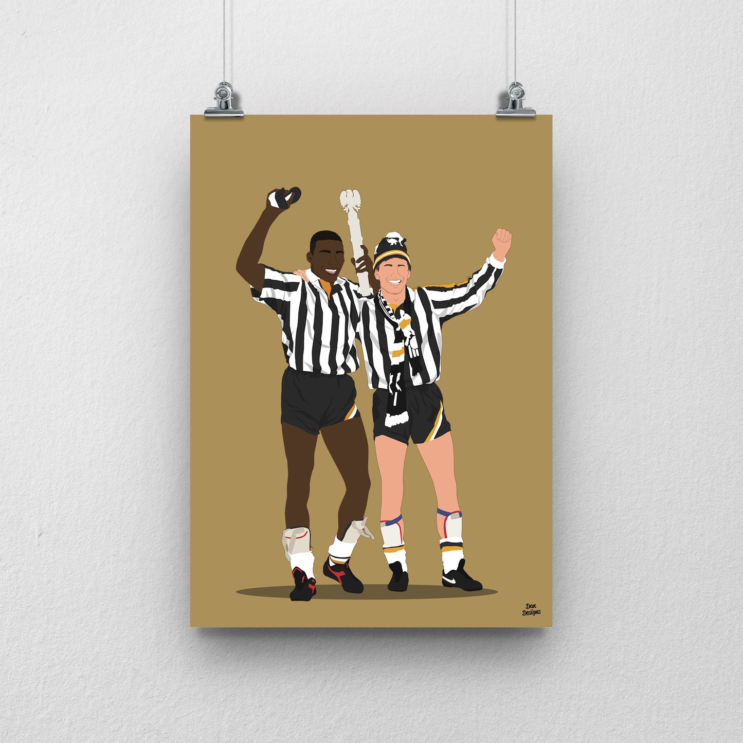 Dave Regis and Tommy Johnson Notts County Wembley Print – Football Artwork