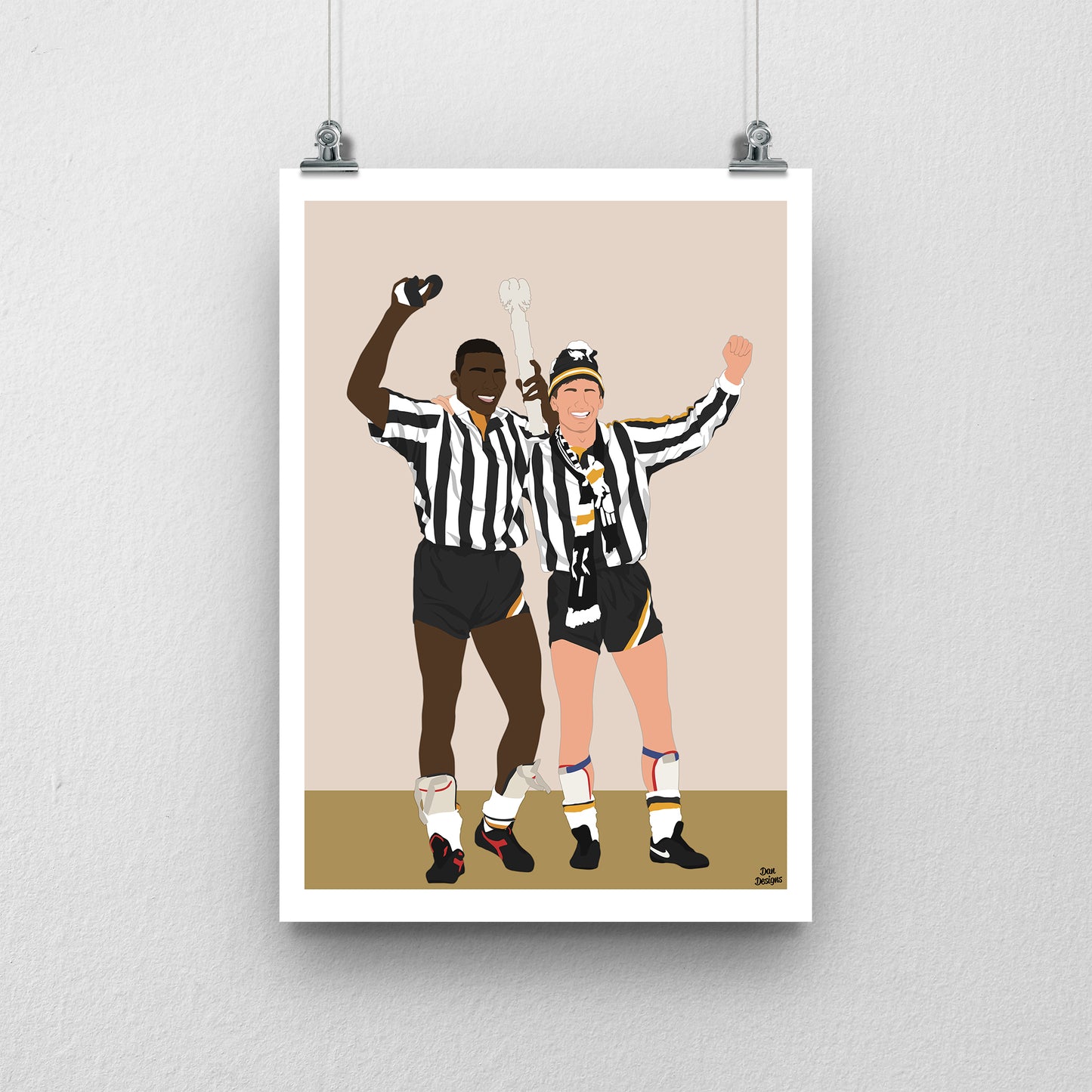 Dave Regis and Tommy Johnson Notts County Wembley Print – Football Artwork