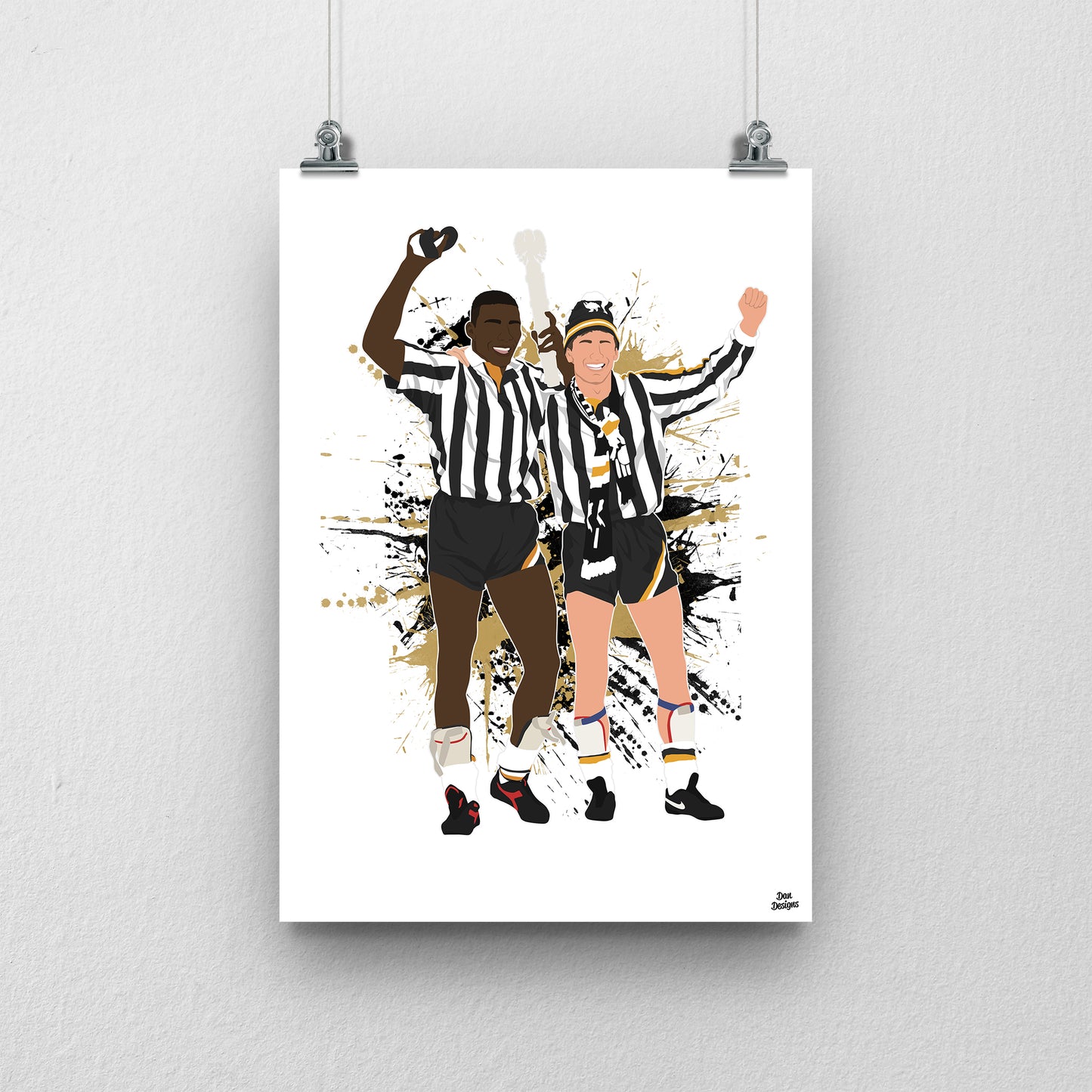 Dave Regis and Tommy Johnson Notts County Wembley Print – Football Artwork