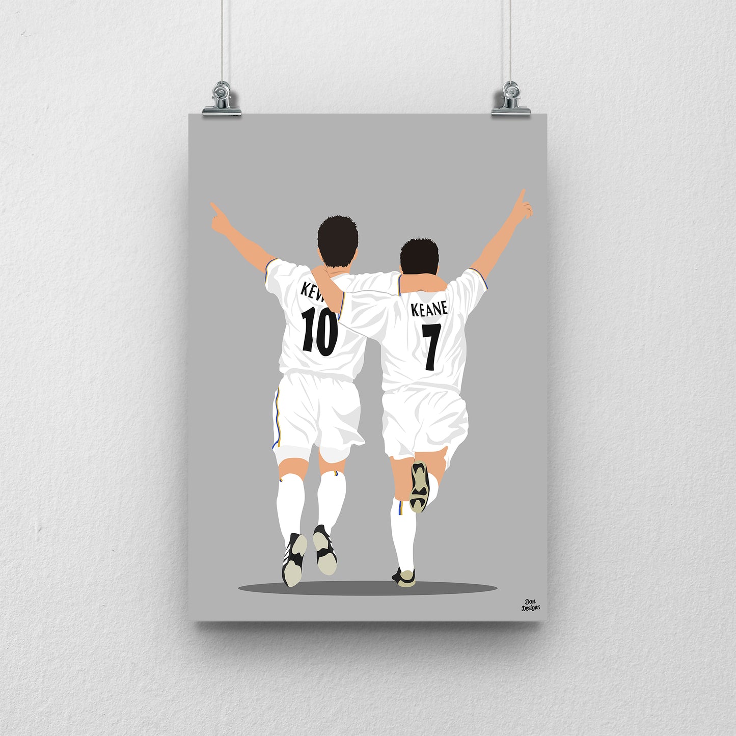 Harry Kewell and Robbie Keane Leeds Duo Print – Premier League Football Poster