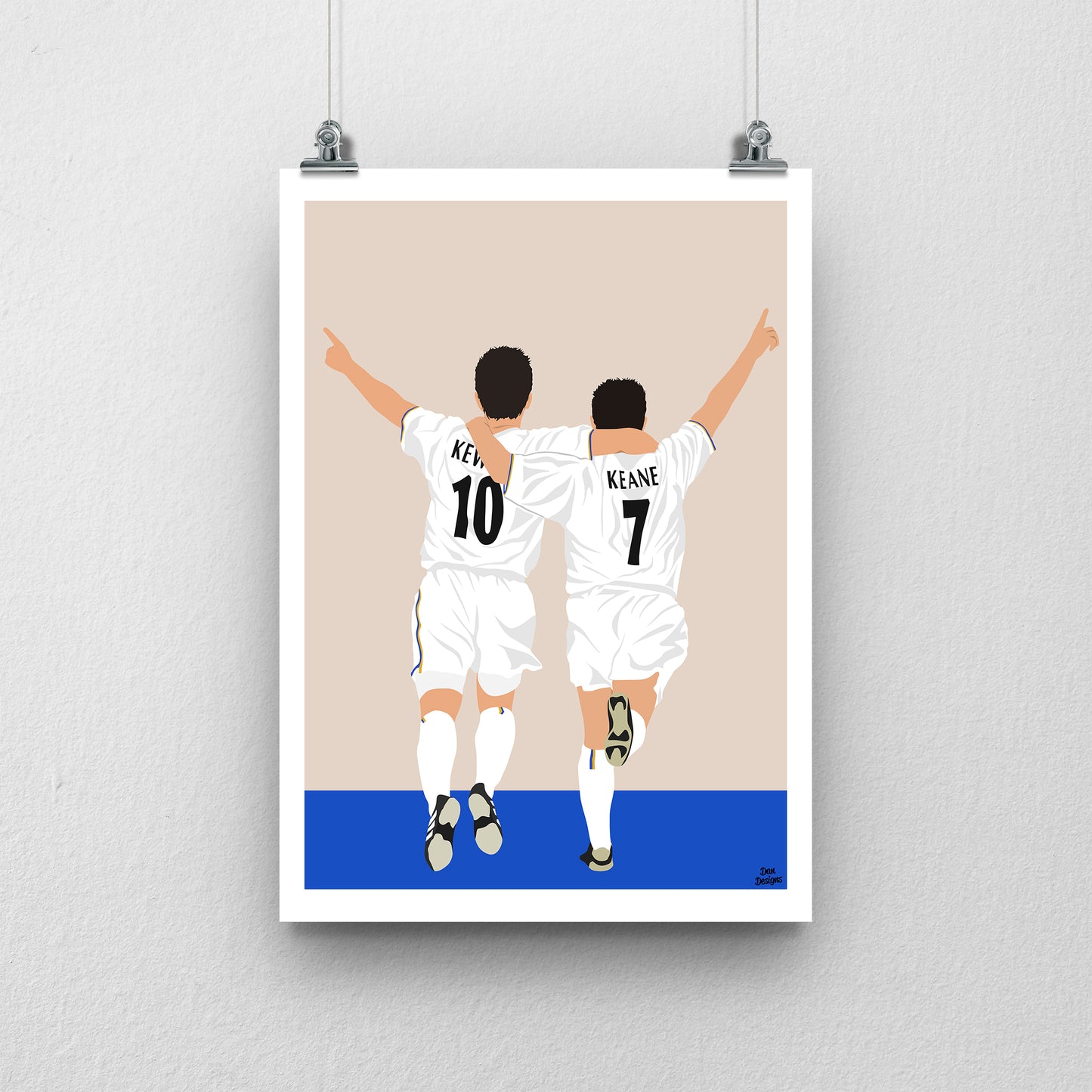 Harry Kewell and Robbie Keane Leeds Duo Print – Premier League Football Poster