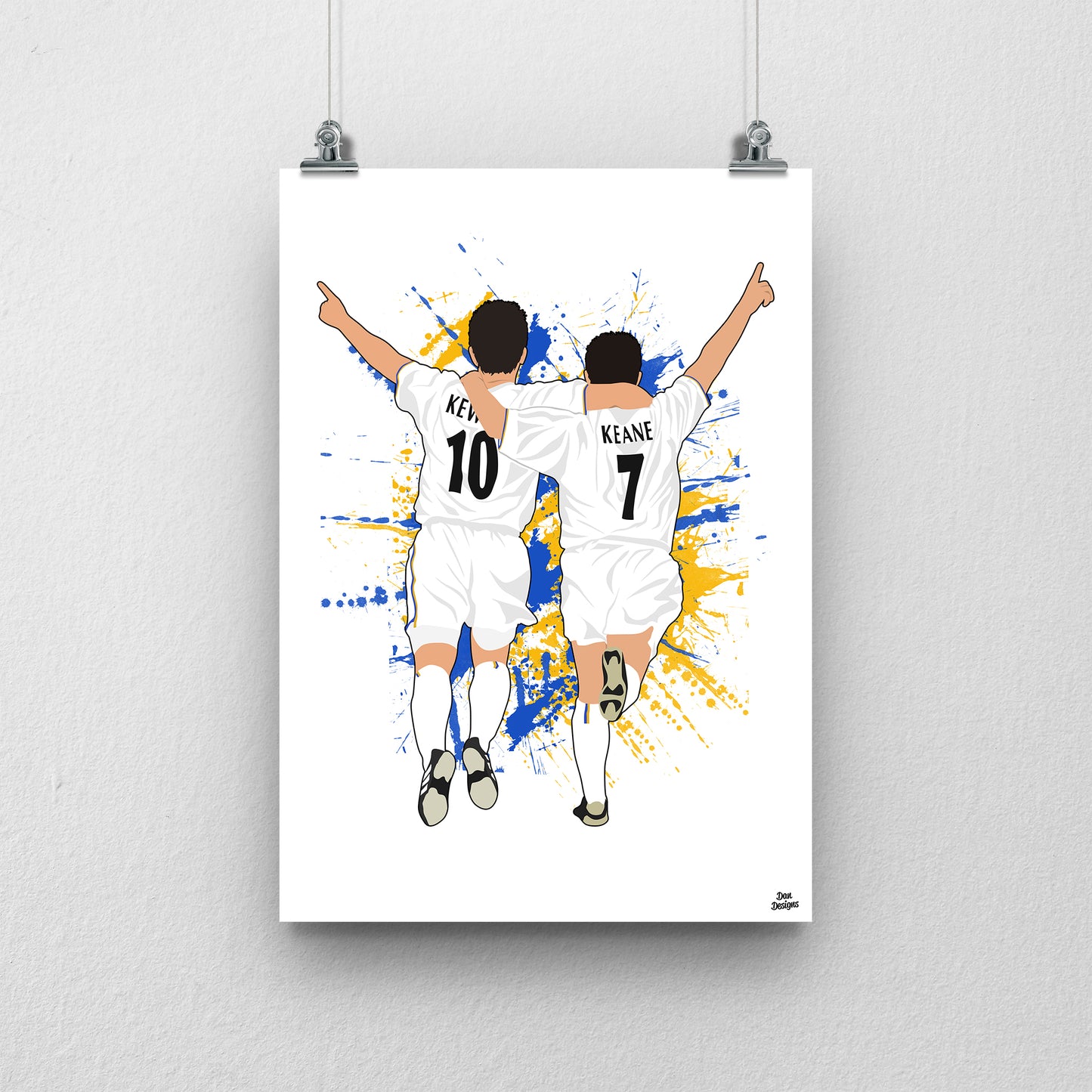 Harry Kewell and Robbie Keane Leeds Duo Print – Premier League Football Poster