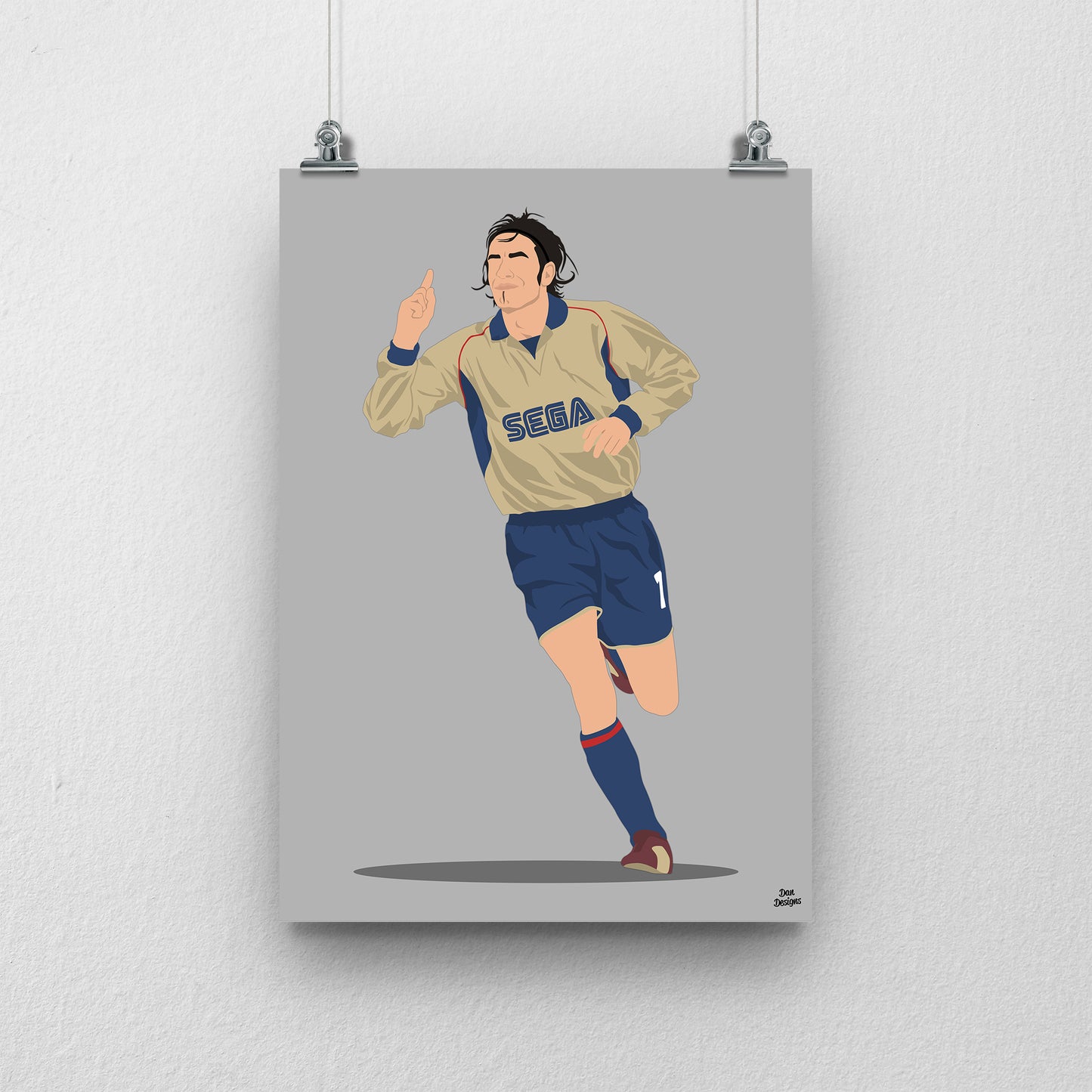 Robert Pires Arsenal Print – Invincibles Football Poster