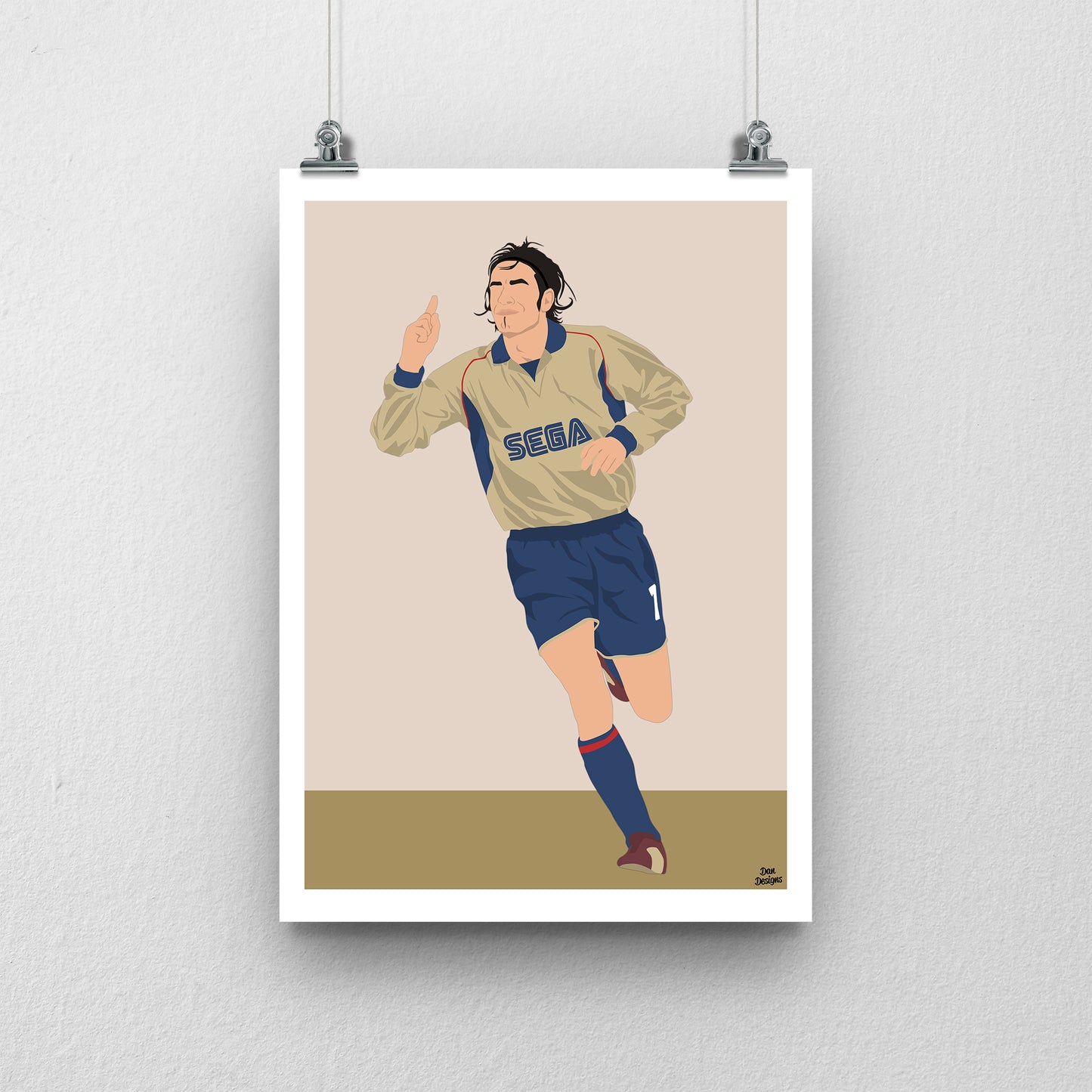 Robert Pires Arsenal Print – Invincibles Football Poster