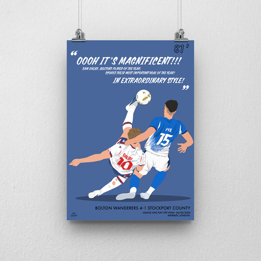Sam Dalby Print – Bolton Wanderers Promotion Goal Artwork