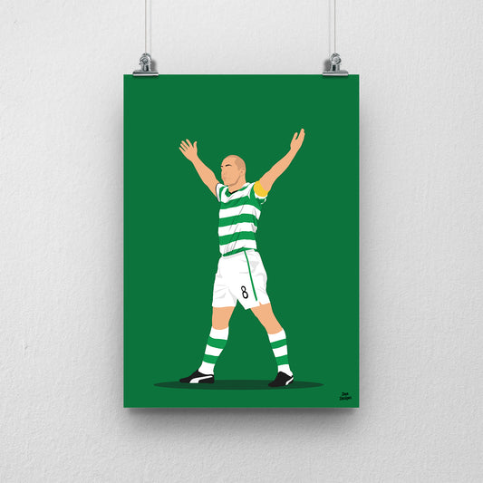 Scott Brown Print – Celtic Broony Celebration vs Rangers Artwork