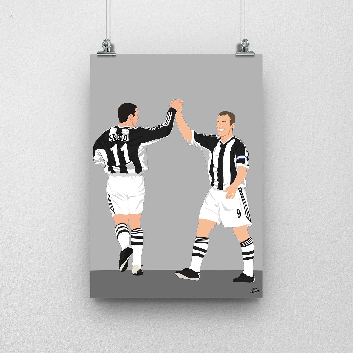 Alan Shearer & Gary Speed Print – Newcastle United Football Artwork
