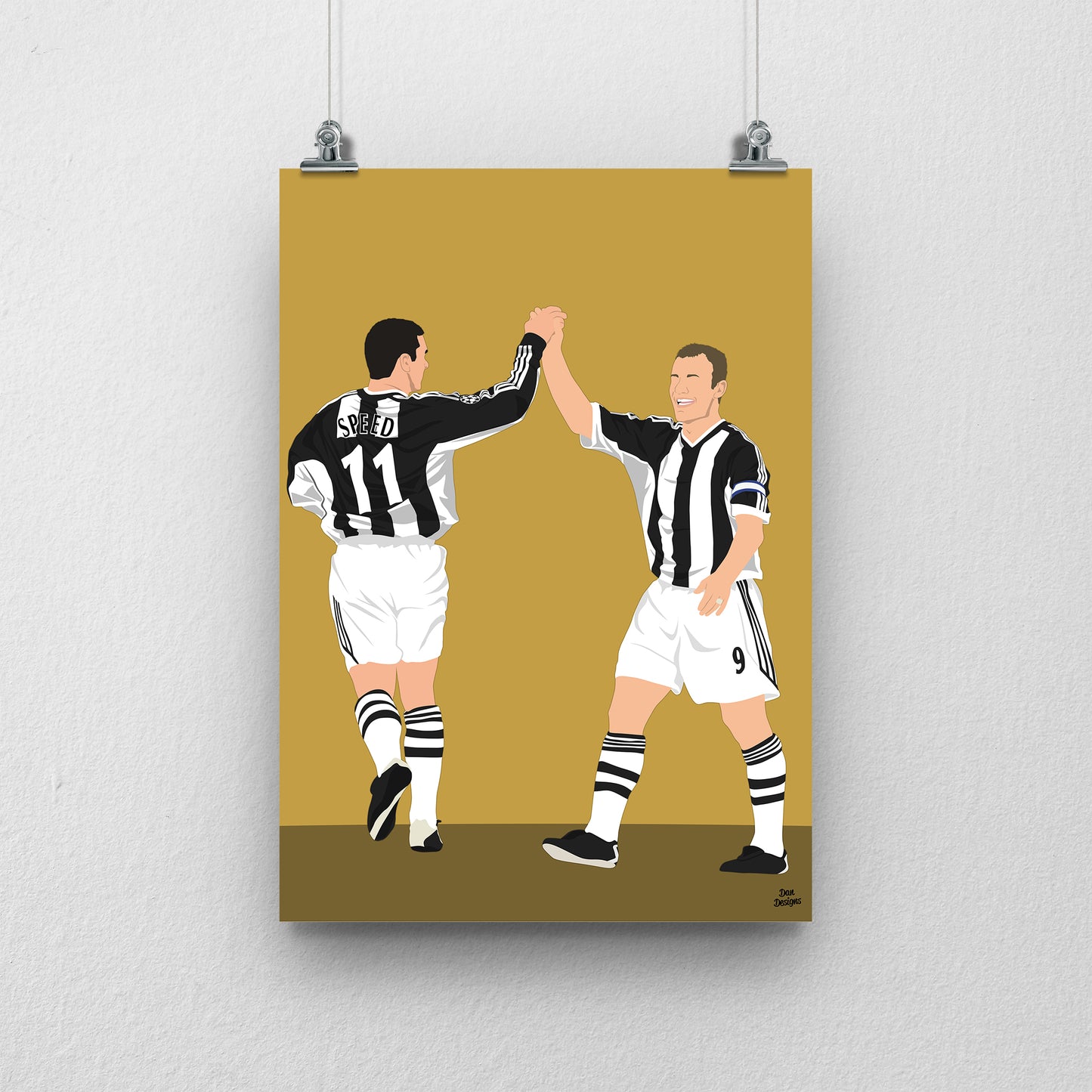 Alan Shearer & Gary Speed Print – Newcastle United Football Artwork