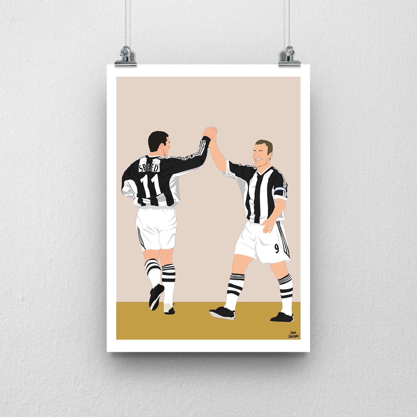 Alan Shearer & Gary Speed Print – Newcastle United Football Artwork
