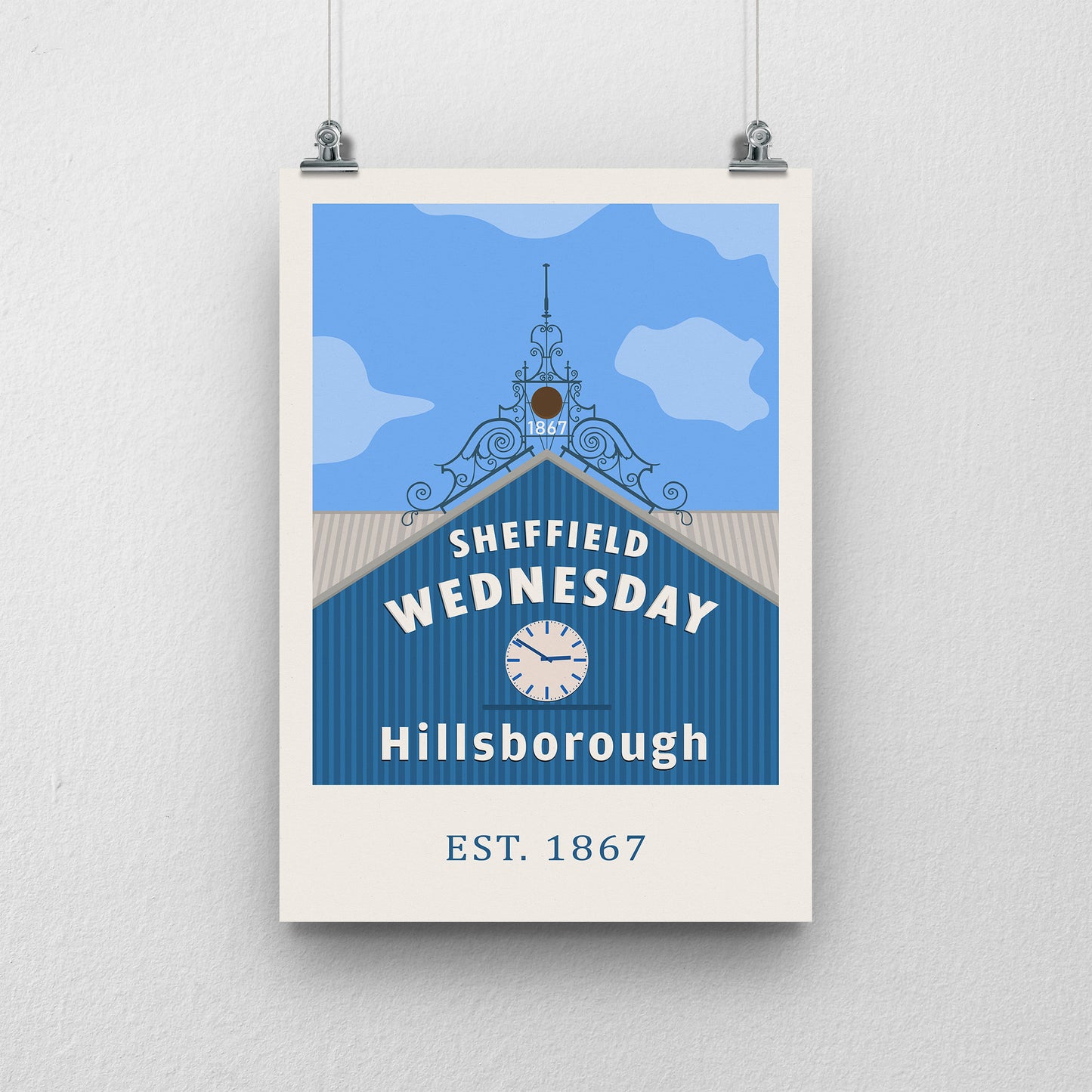 Hillsborough Clock Stadium Print