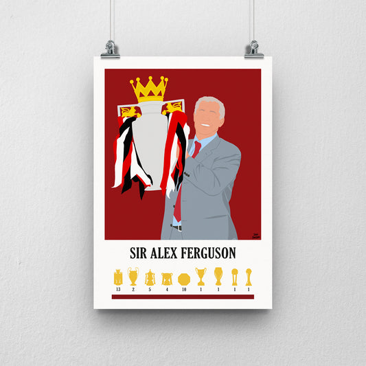 Sir Alex Ferguson Trophy Count Print