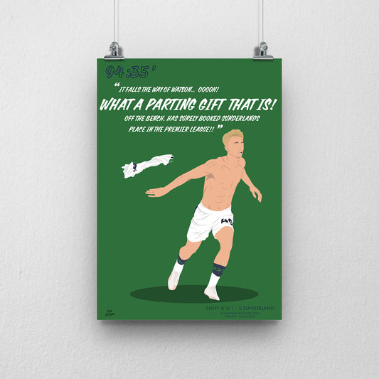 Tommy Watson Sunderland AFC Poster - Play Off Final Goal Print.