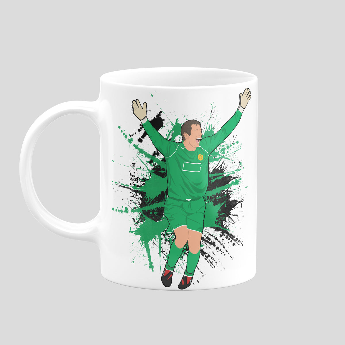 Edwin van der Sar Manchester United mug – original player artwork