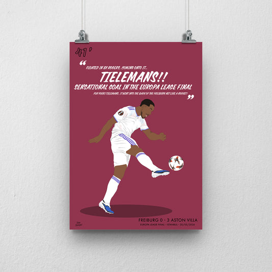 Youri Tielemans Print – Aston Villa Europa League Final Goal Artwork
