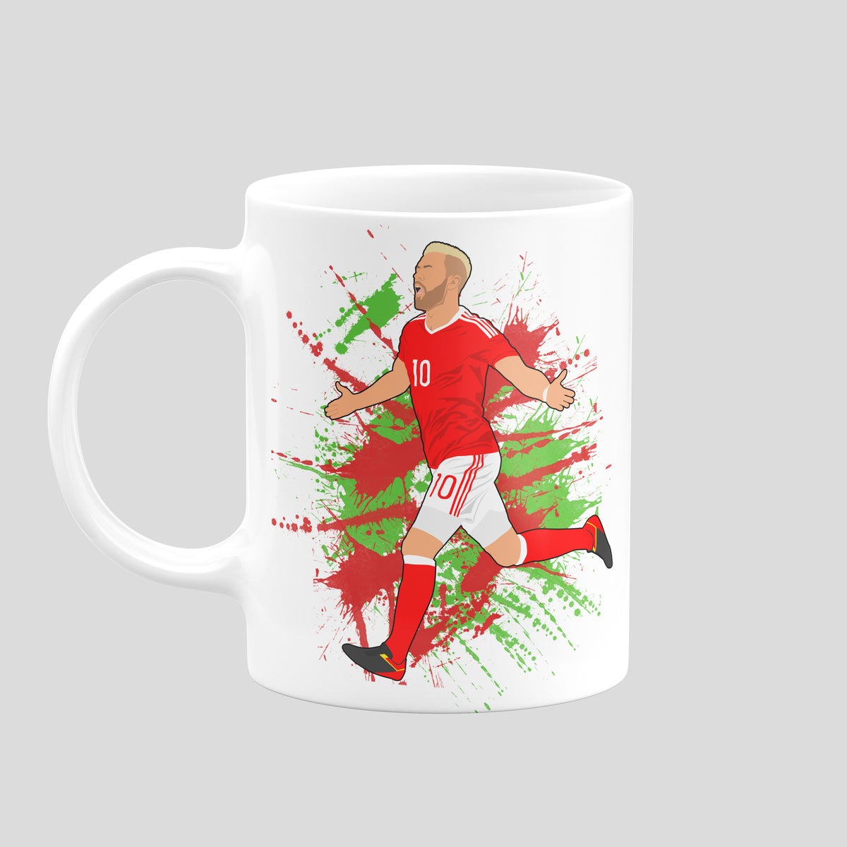 Aaron Ramsey Wales mug – original football artwork