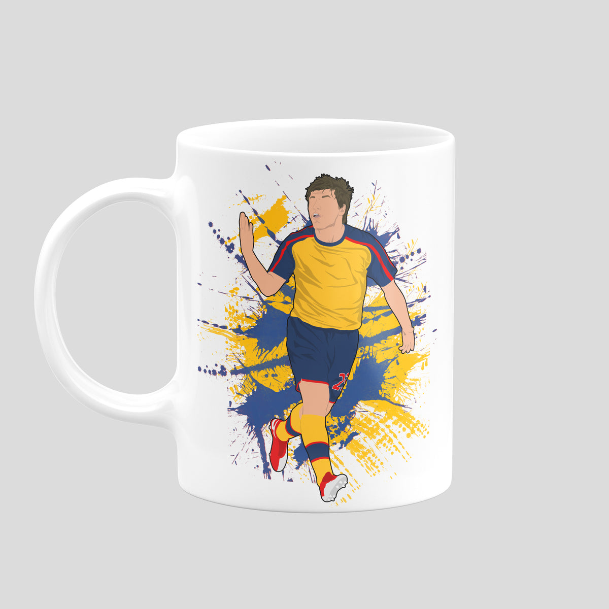 Andrey Arshavin Arsenal mug with original football illustration