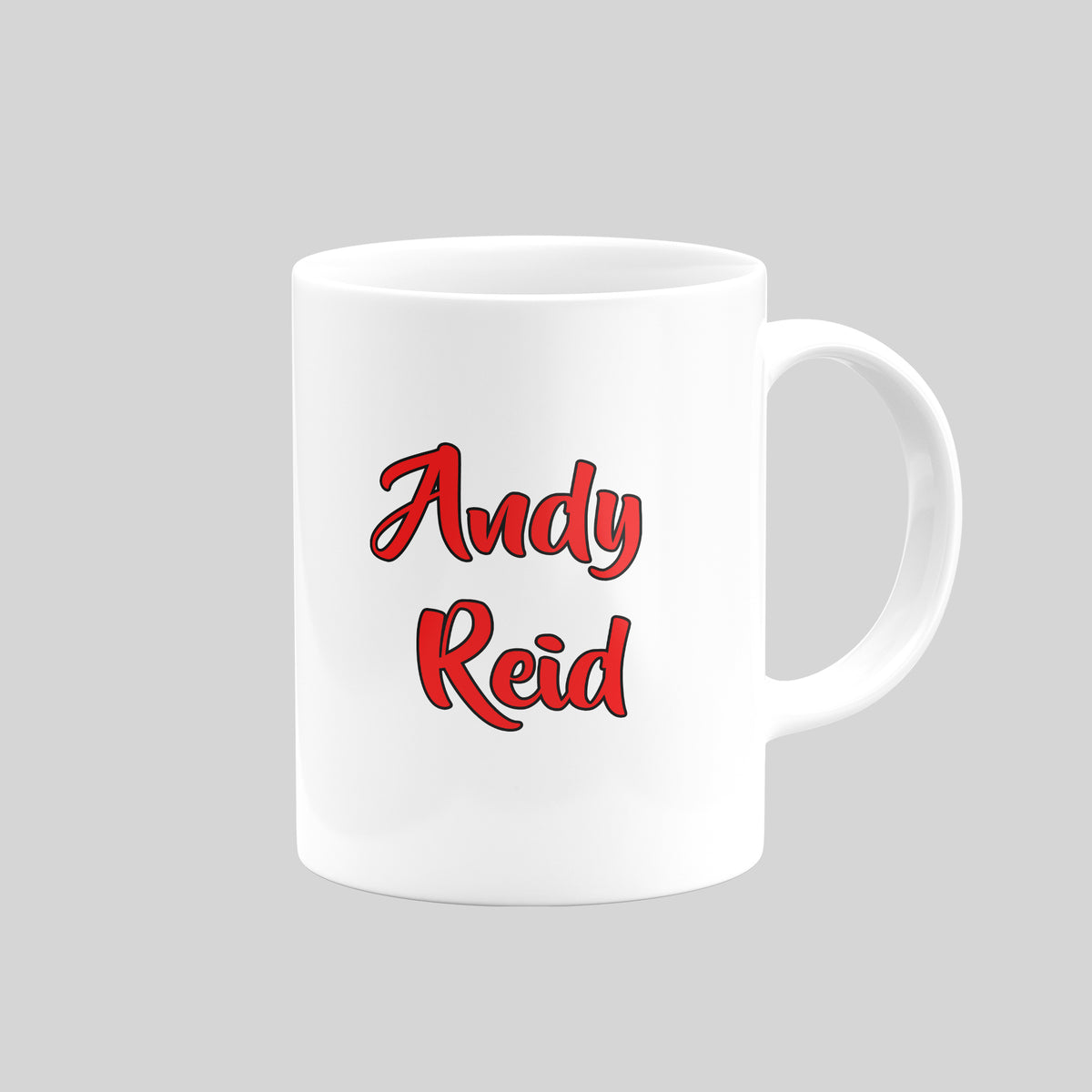 Reverse of Andy Reid Nottingham Forest mug showing his name