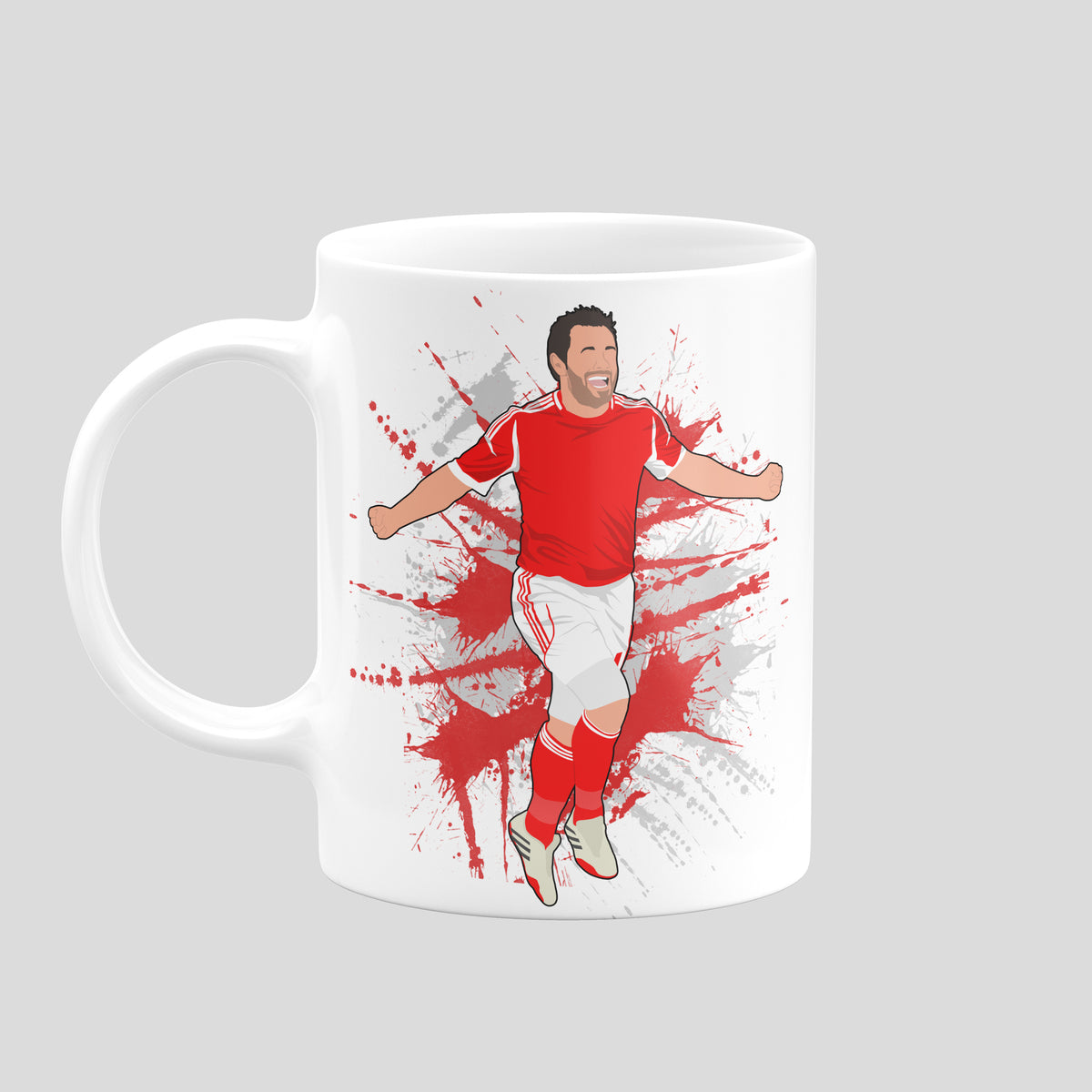 Andy Reid Nottingham Forest mug with original football illustration