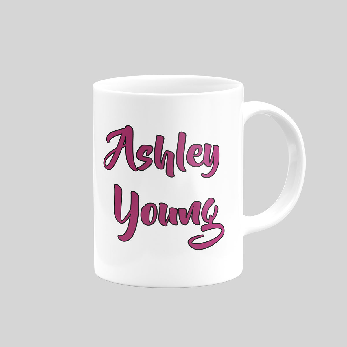 Reverse of Ashley Young Aston Villa mug showing his name