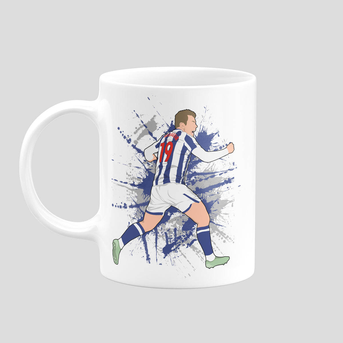 Aune Heggebo West Brom mug with original football illustration