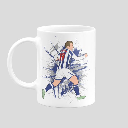 Aune Heggebo West Brom mug with original football illustration