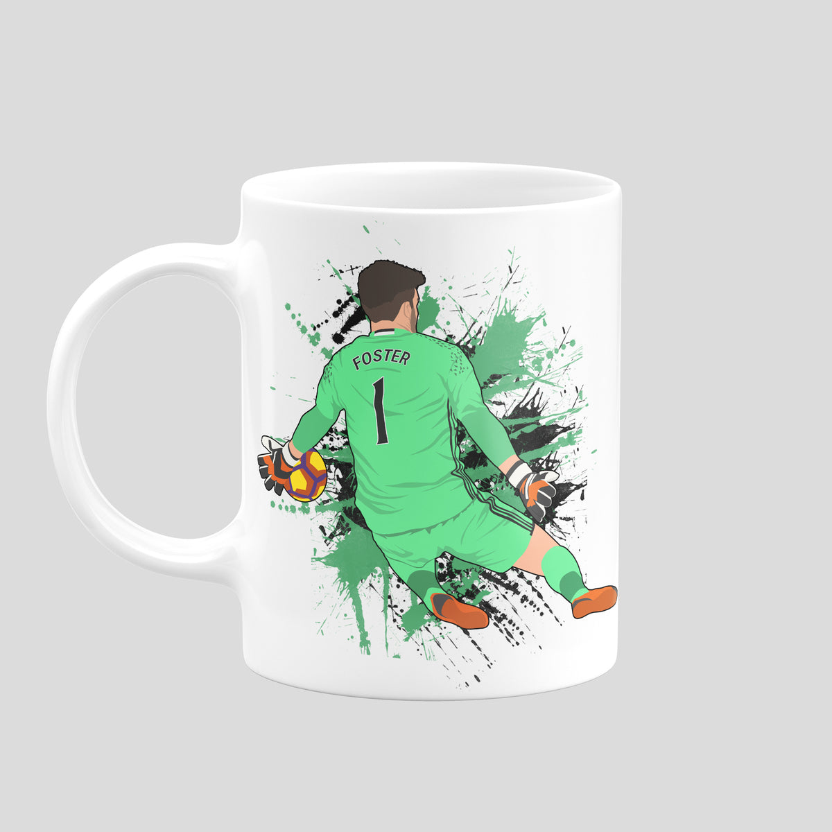 Ben Foster West Brom mug with original football illustration