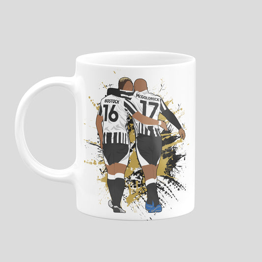 John Bostock & David McGoldrick Notts County mug with original football illustration