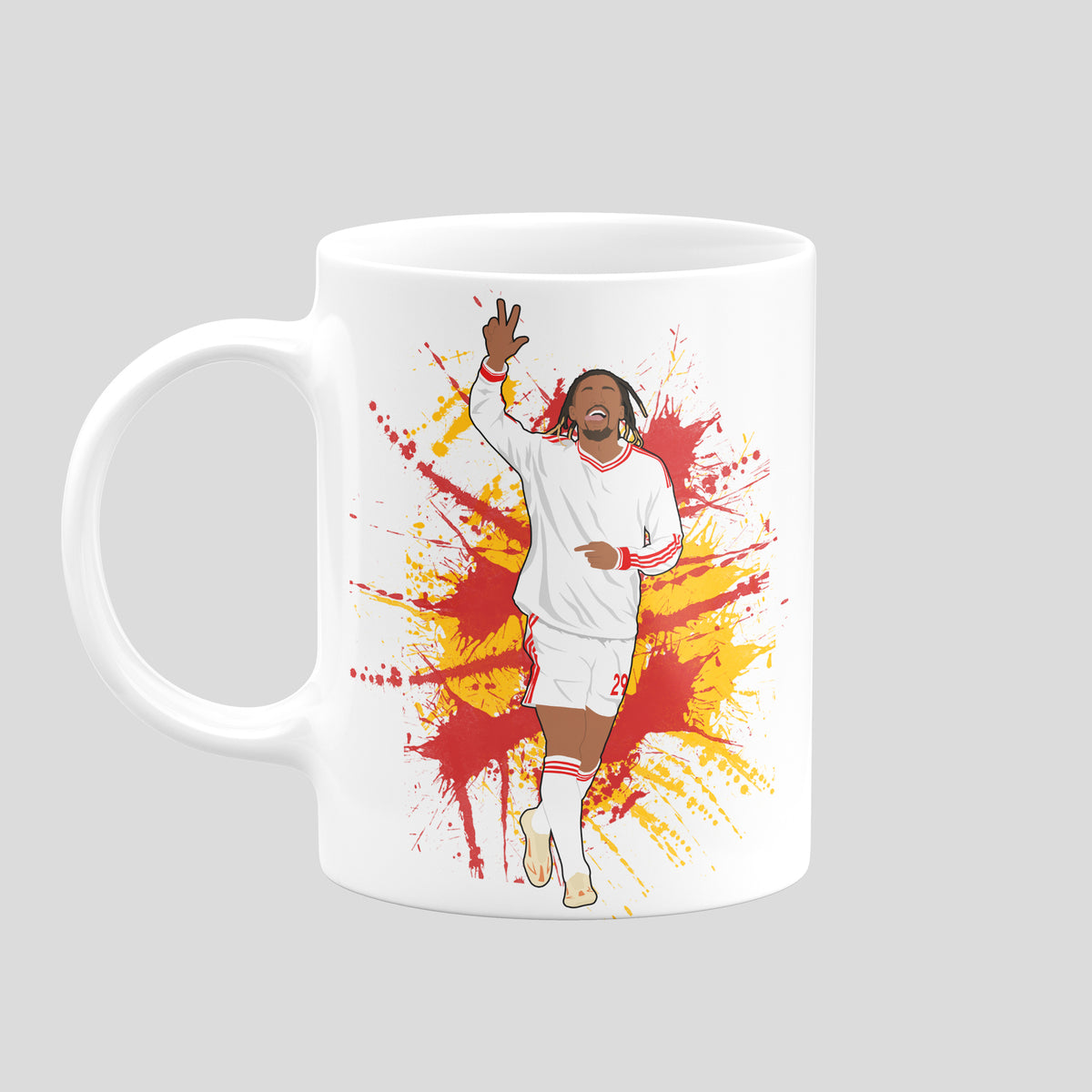 Bradley Barcola Liverpool mug – original football artwork