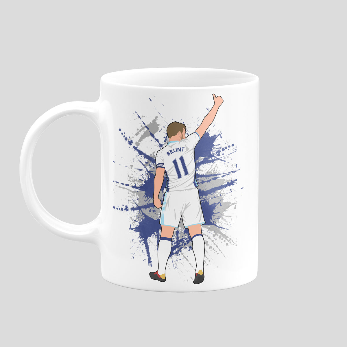 Chris Brunt West Brom mug with original football illustration