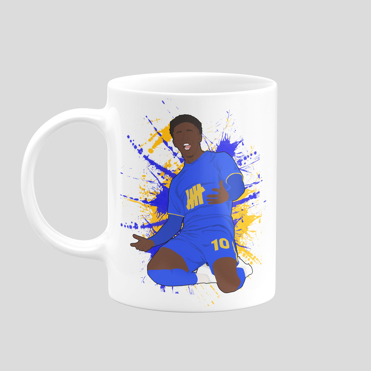 Demarai Gray Birmingham City mug with original football illustration