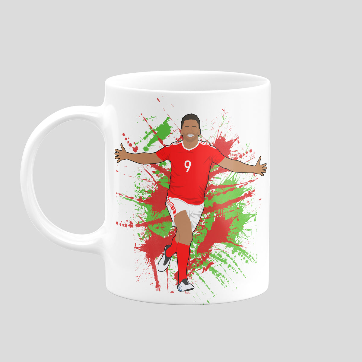Hal Robson-Kanu Wales mug – original football artwork