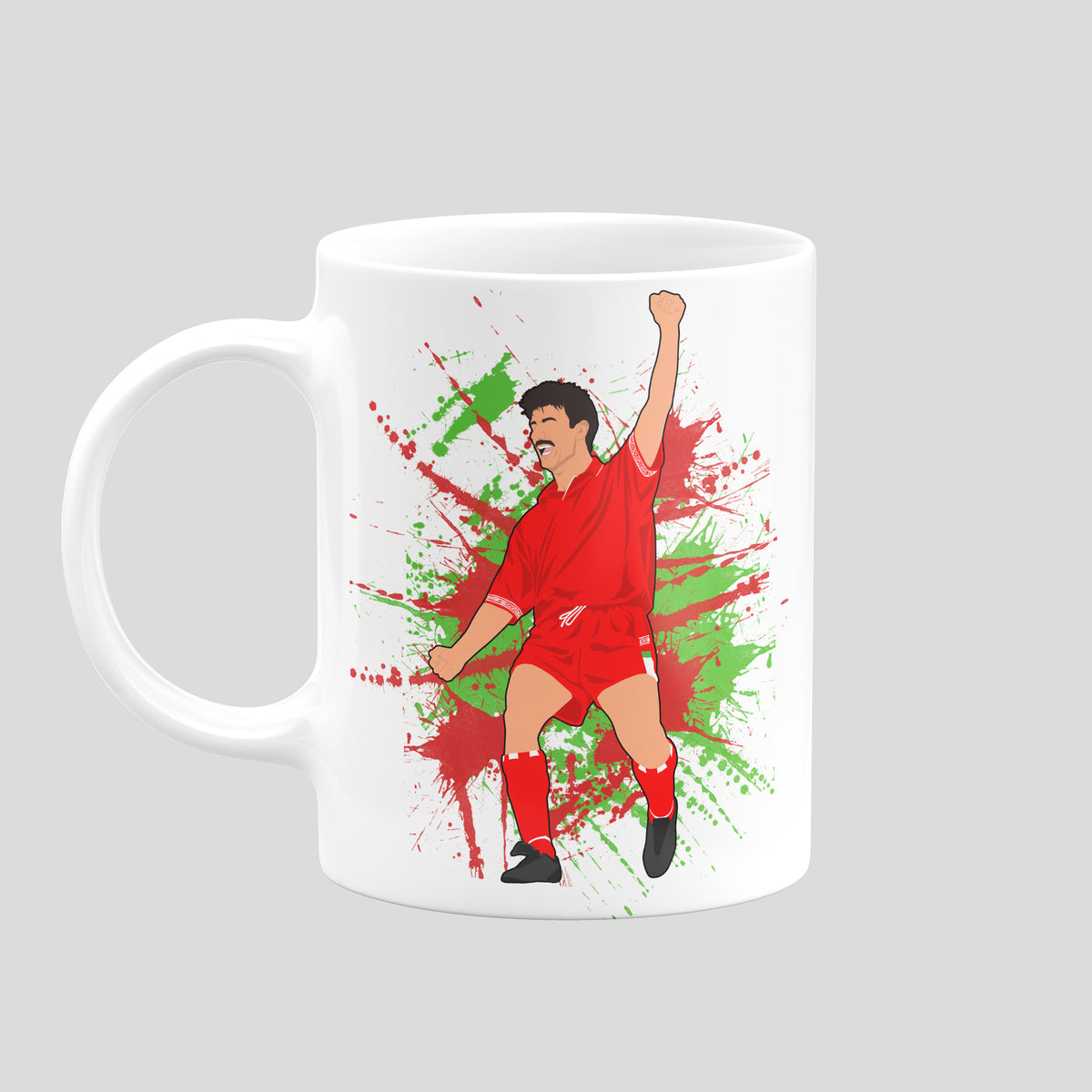 Ian Rush Wales mug – original football artwork