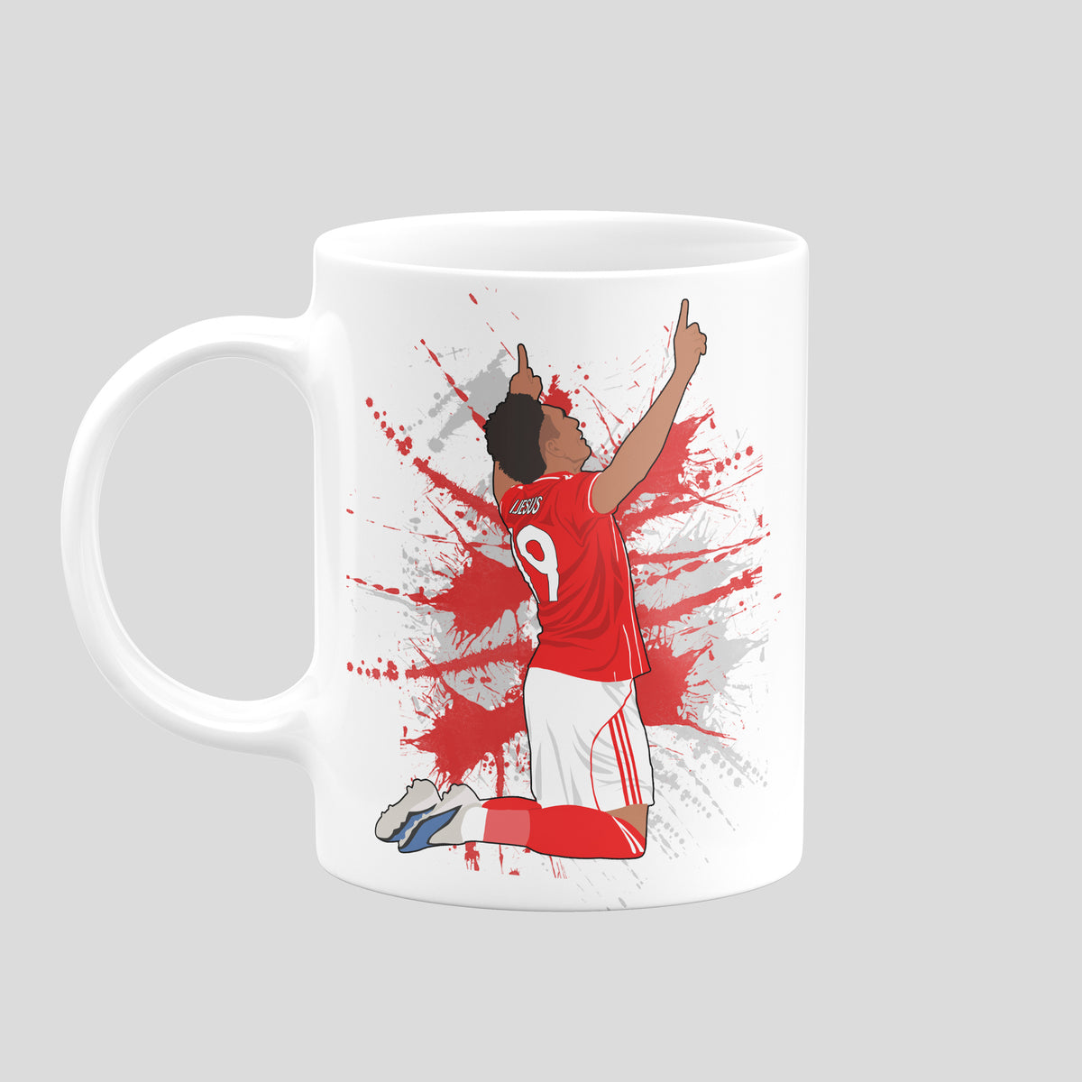 Igor Jesus Nottingham Forest mug with original football illustration