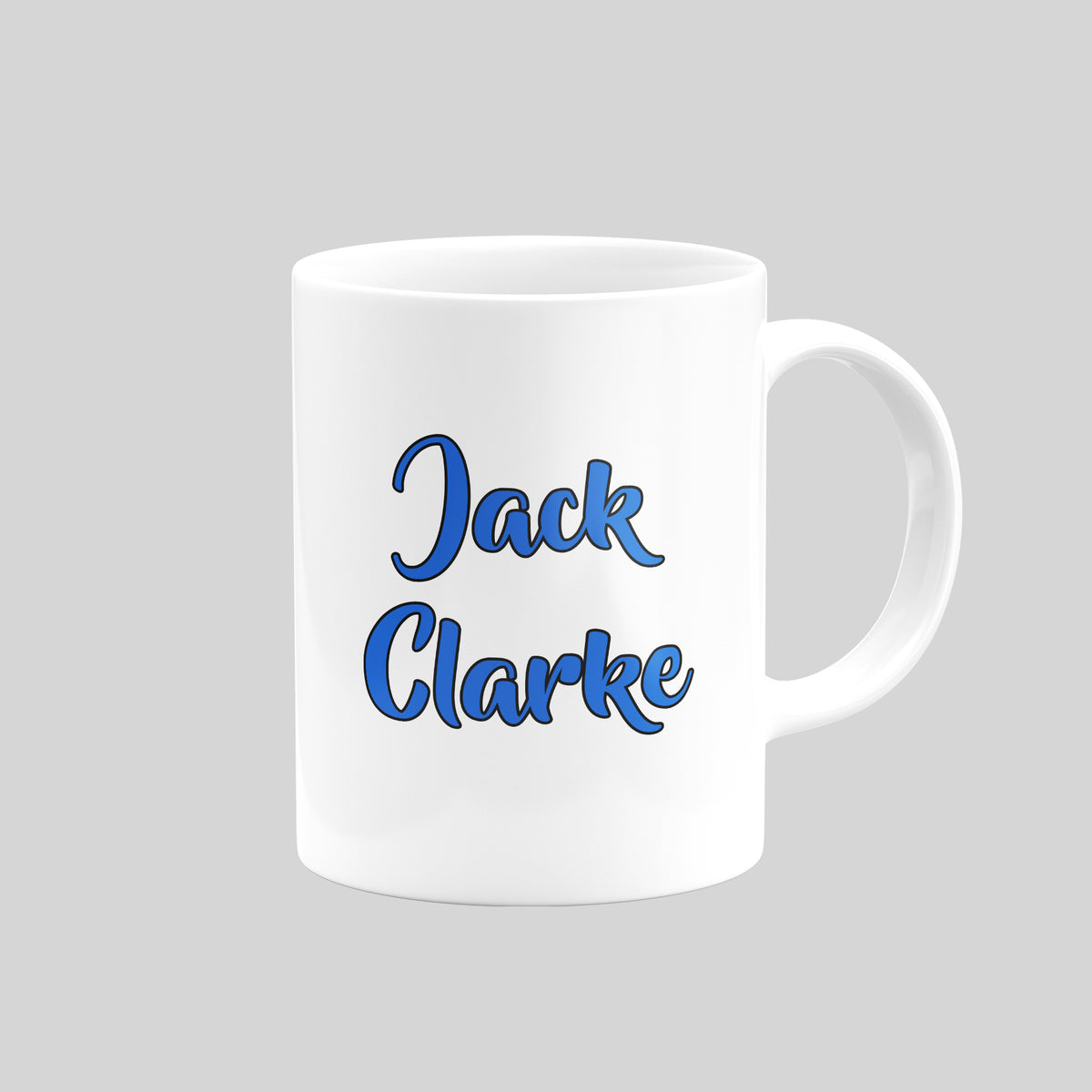 Reverse of Jack Clarke Ipswich Town mug showing his name