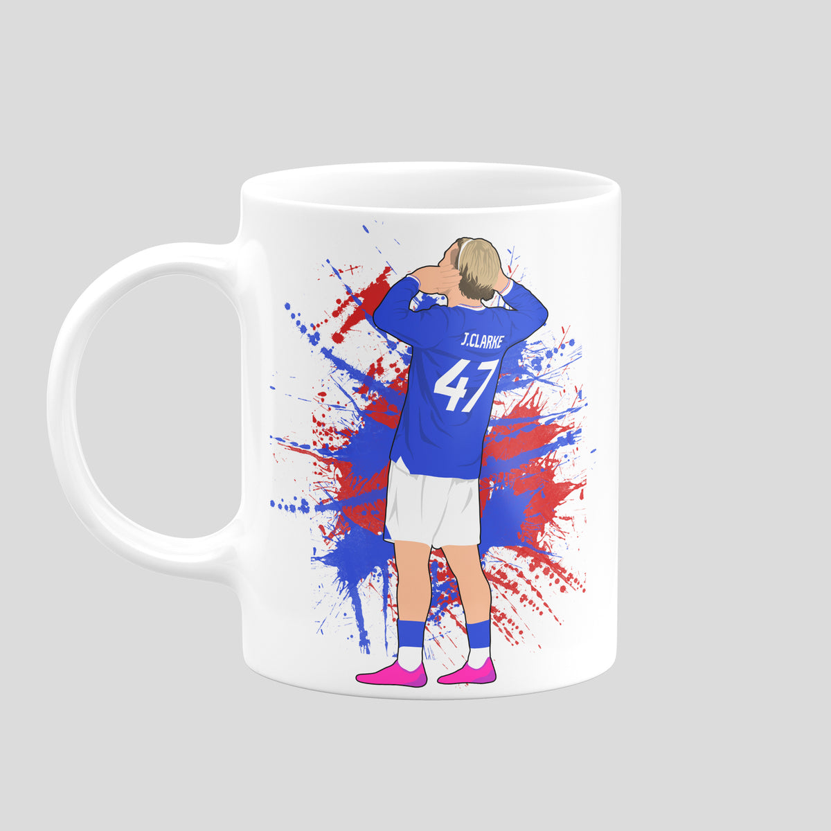 Jack Clarke Ipswich Town mug with original football illustration