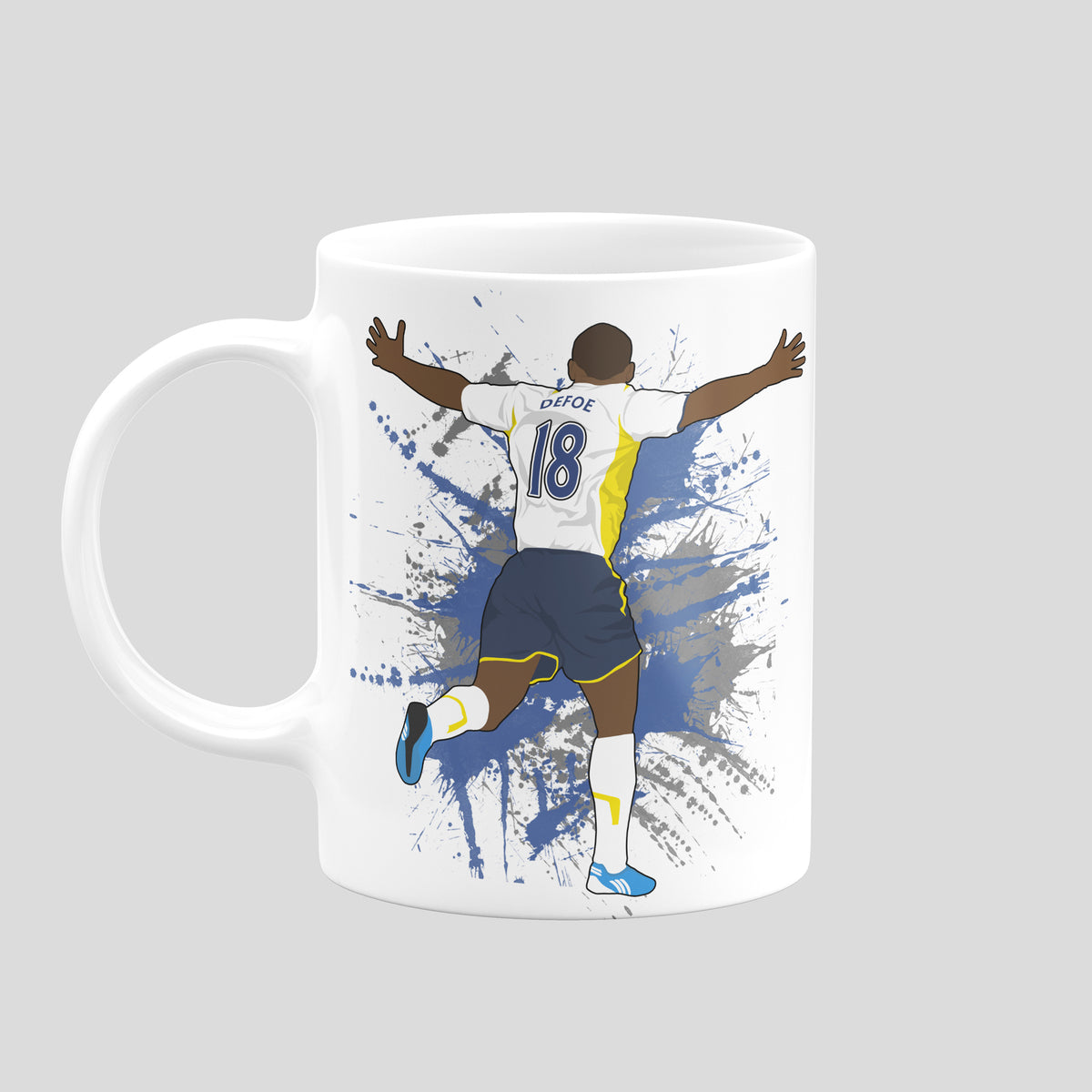Jermain Defoe Tottenham football mug with original player illustration
