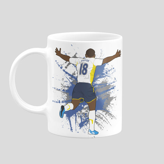 Jermain Defoe Tottenham football mug with original player illustration