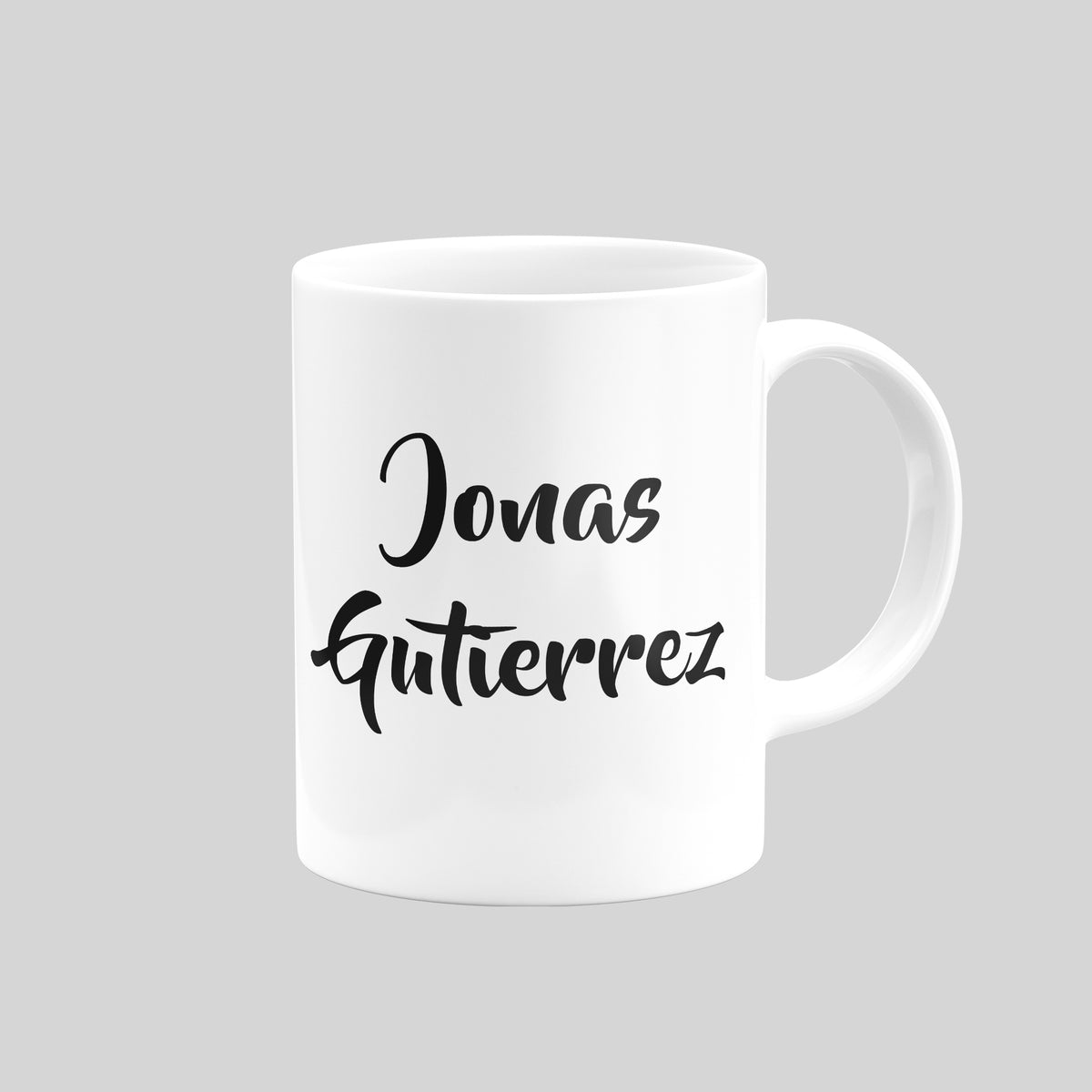 Reverse of Jonas Gutierrez Newcastle United mug showing his name