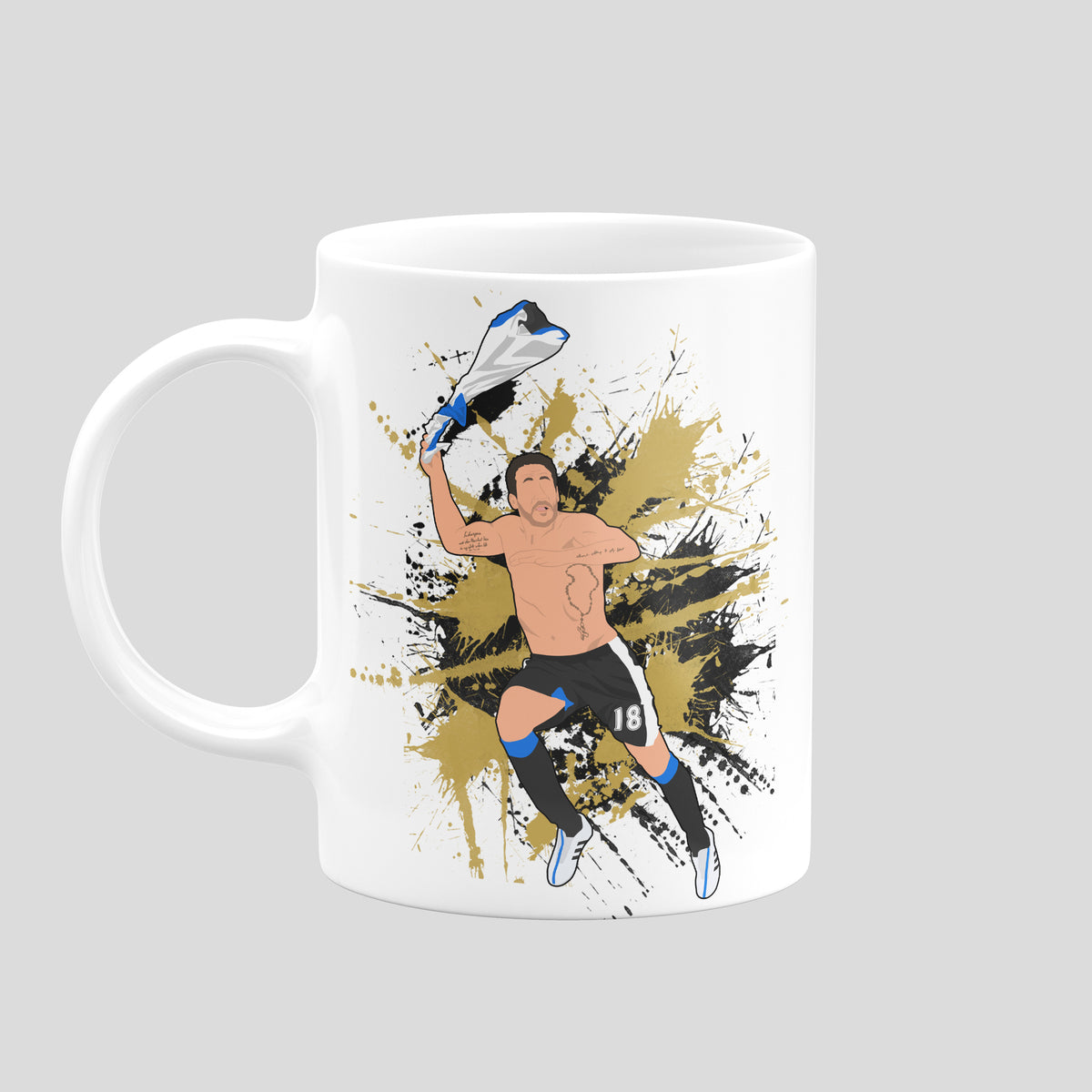 Jonas Gutierrez Newcastle United mug with original football illustration