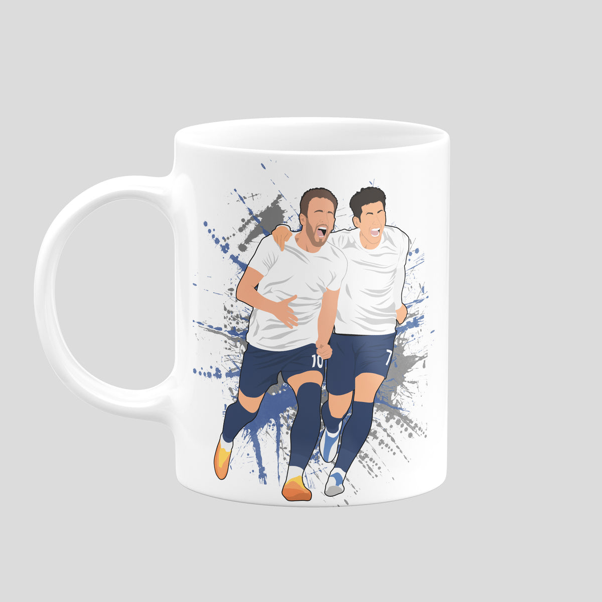 Front of Harry Kane and Heung-Min Son Tottenham mug showing the pair celebrating together