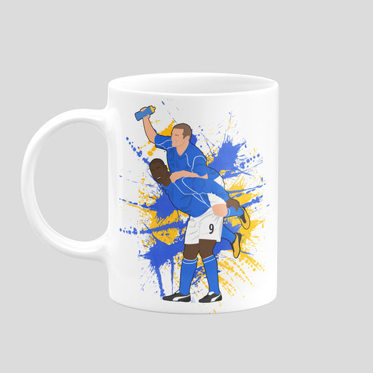 Kevin Campbell & Wayne Rooney Everton mug – original football artwork