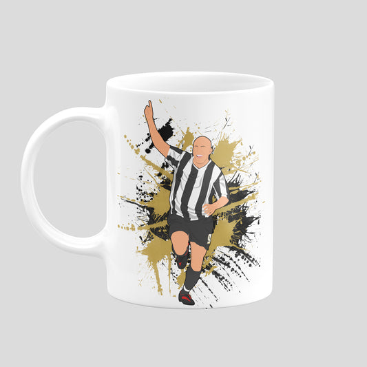 Lee Hughes Notts County mug with original football illustration