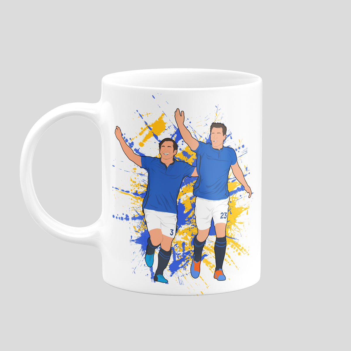 Leighton Baines & Seamus Coleman Everton mug – original football artwork