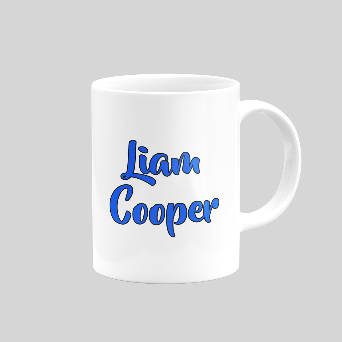 Reverse of Liam Cooper Leeds United mug with name lettering