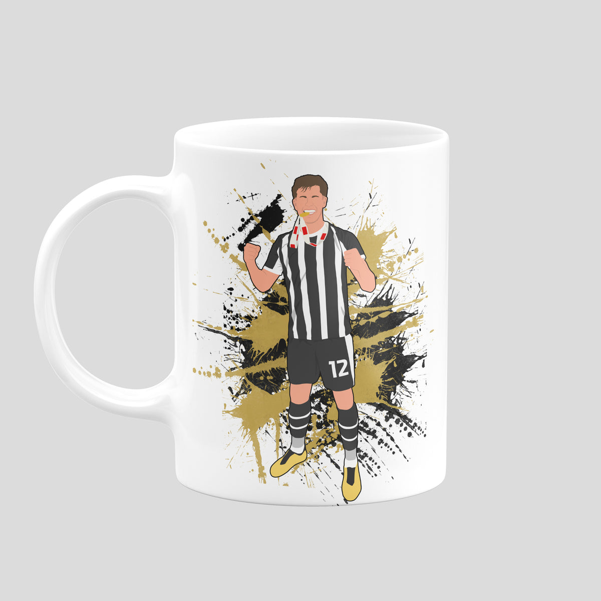 Lucas Ness Notts County mug with original football illustration