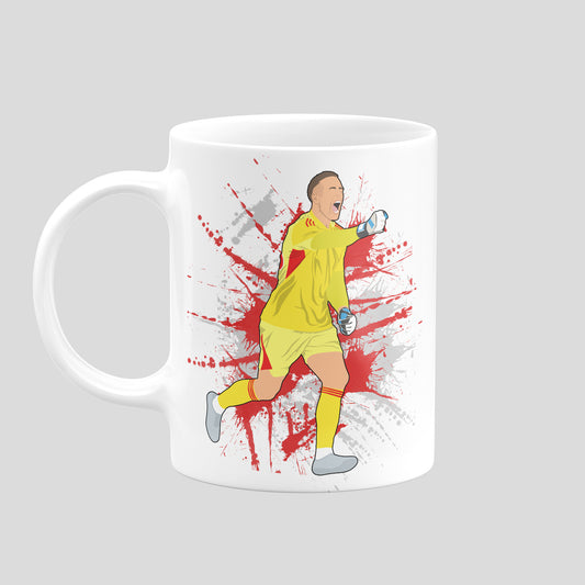 Matz Sels Nottingham Forest mug with original football illustration