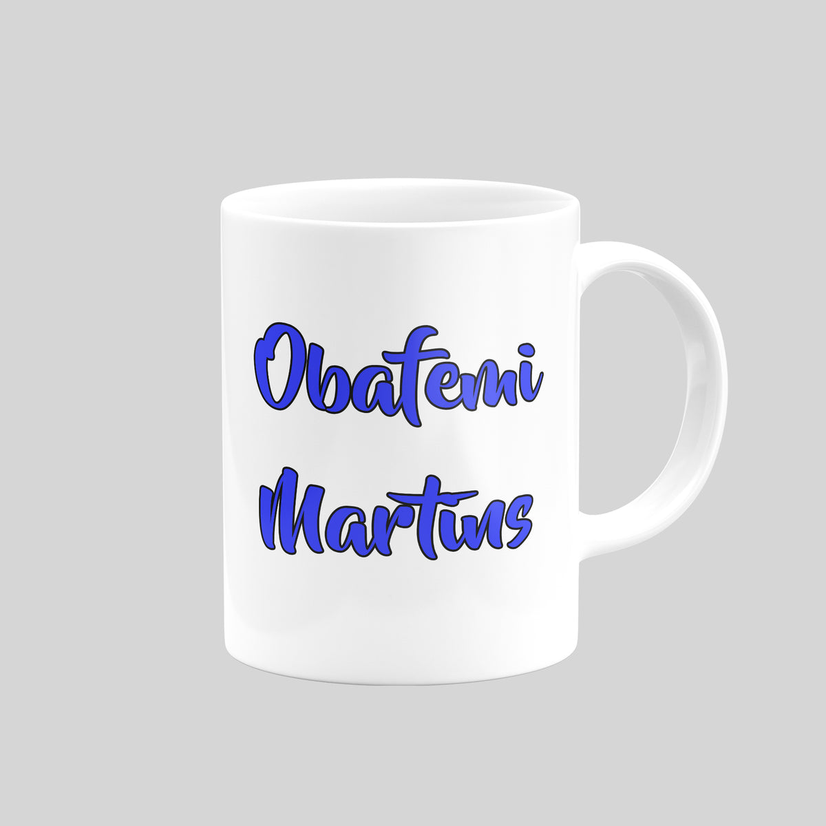 Reverse of Obafemi Martins Birmingham City mug showing his name