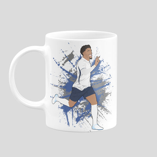 Omar Marmoush Tottenham football mug with original player illustration